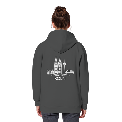 Köln Skyline (großer Druck auf dem Rücken) - Organic Basic Hoodie