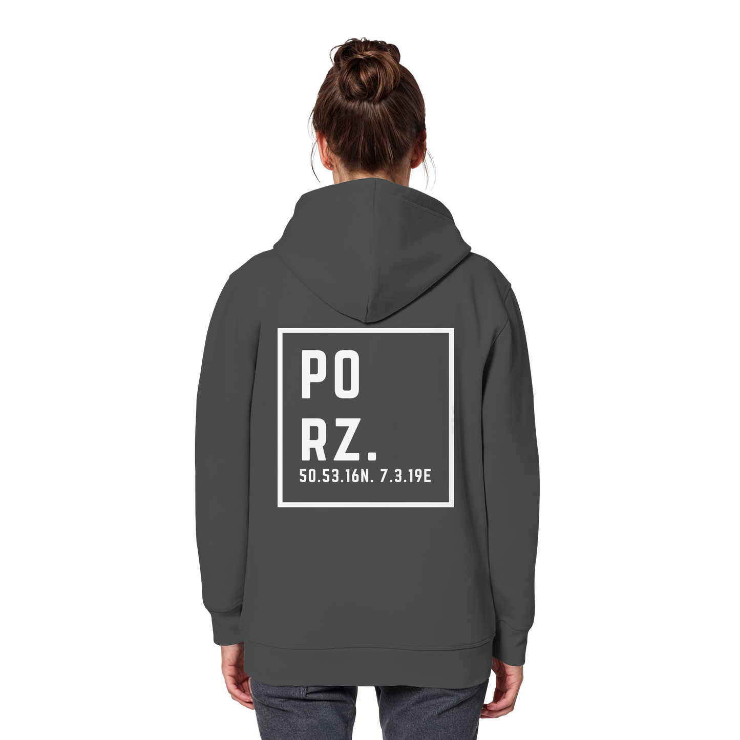 Porz Koordinaten (großer Druck Rücken)  Organic Basic Hoodie