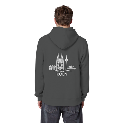 Köln Skyline (großer Druck auf dem Rücken) - Organic Basic Hoodie