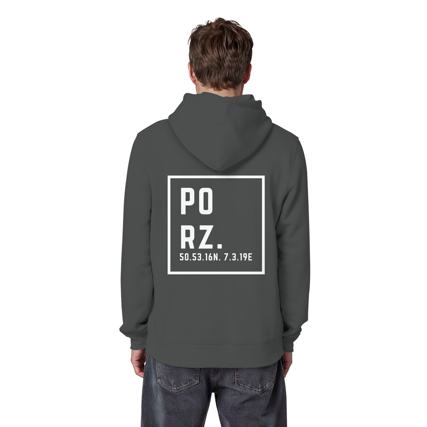 Porz Koordinaten (großer Druck Rücken)  Organic Basic Hoodie