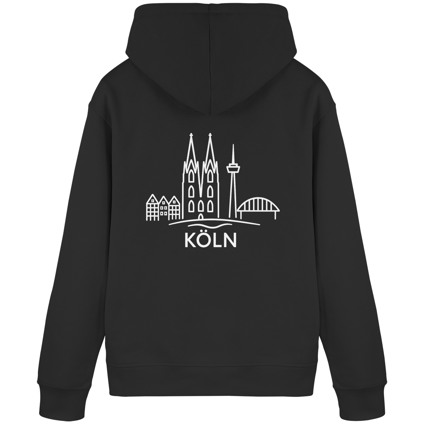 Köln Skyline (großer Druck auf dem Rücken) - Organic Basic Hoodie
