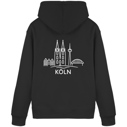 Köln Skyline (großer Druck auf dem Rücken) - Organic Basic Hoodie
