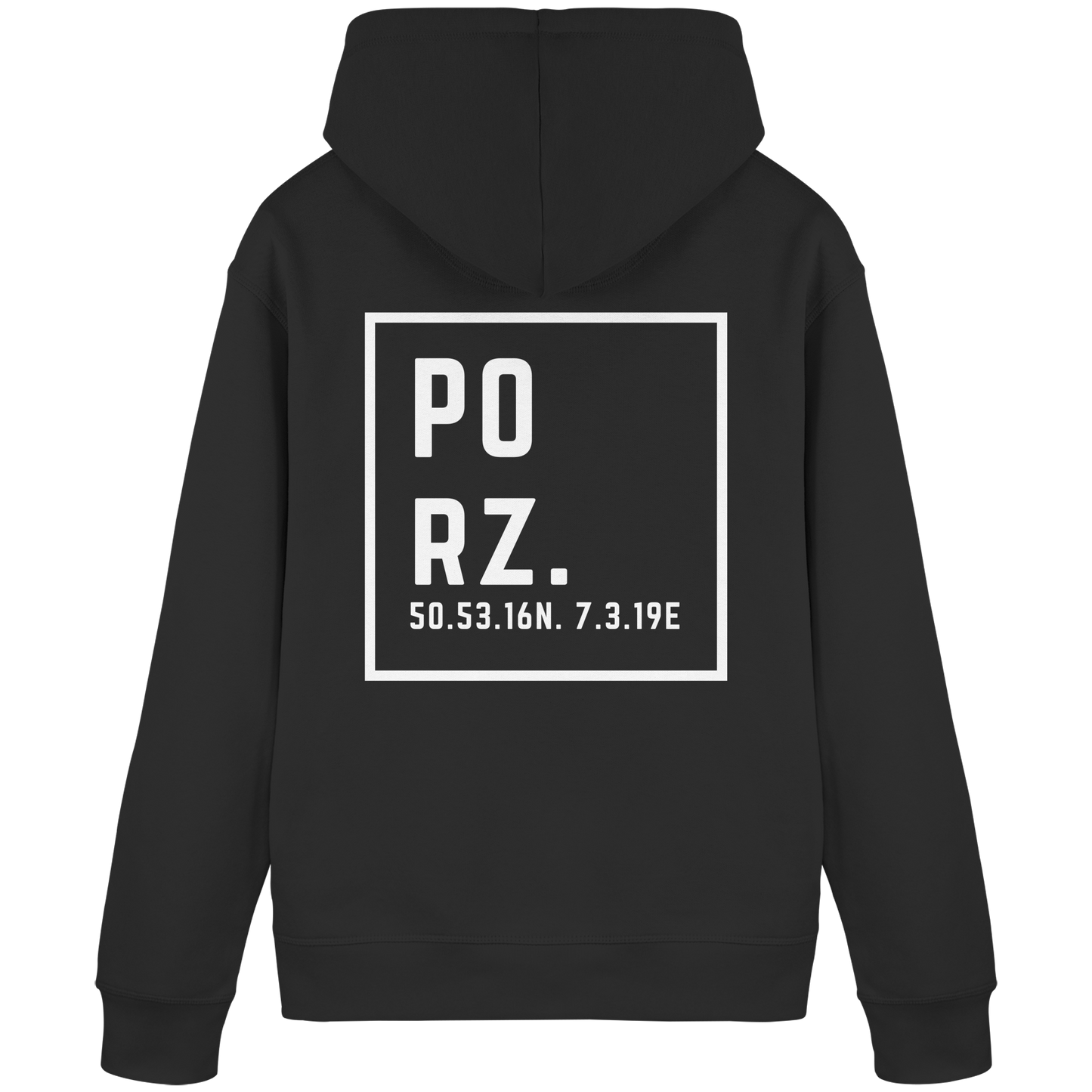 Porz Koordinaten (großer Druck Rücken)  Organic Basic Hoodie