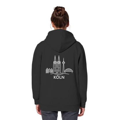 Köln Skyline (großer Druck auf dem Rücken) - Organic Basic Hoodie