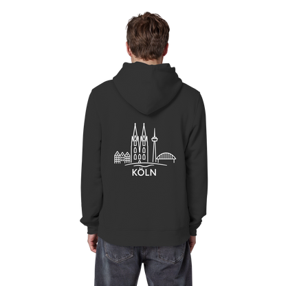 Köln Skyline (großer Druck auf dem Rücken) - Organic Basic Hoodie