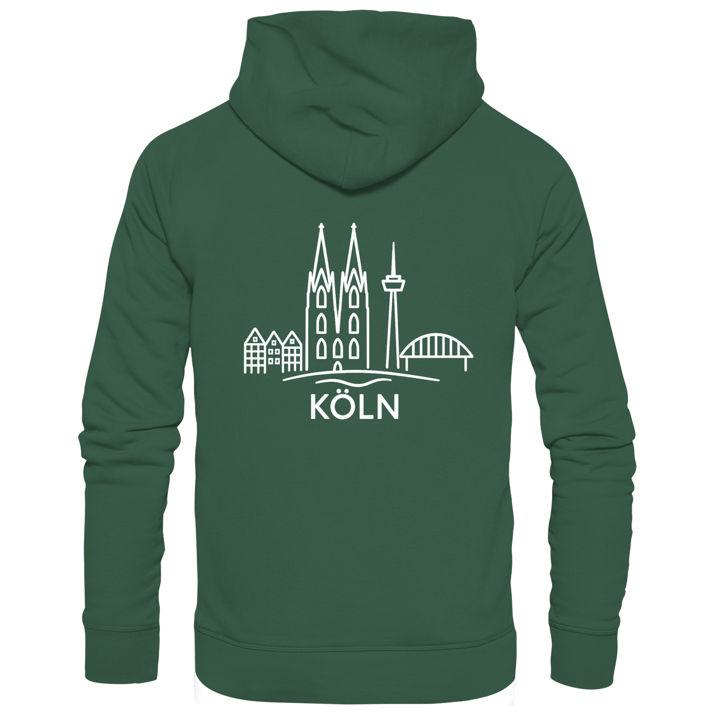 Köln Skyline (großer Druck auf dem Rücken) - Organic Basic Hoodie