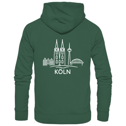 Köln Skyline (großer Druck auf dem Rücken) - Organic Basic Hoodie
