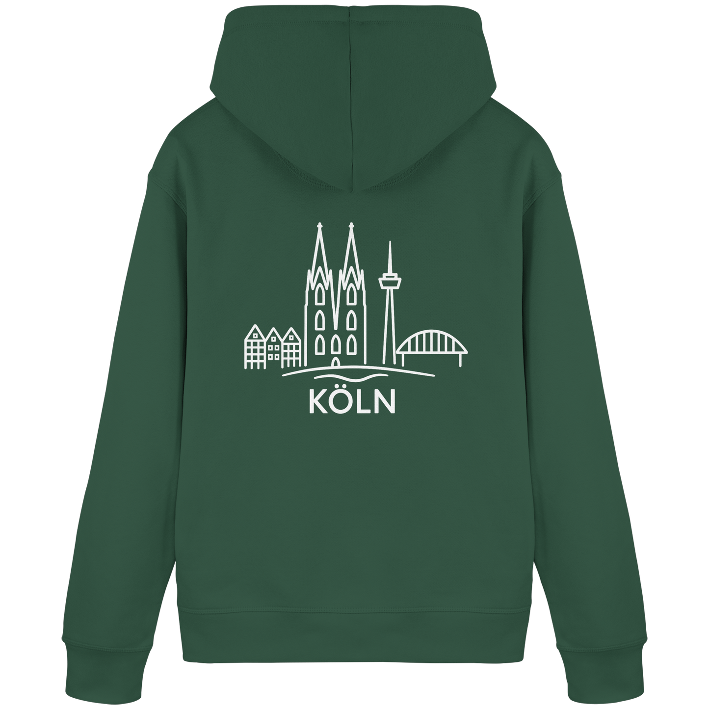 Köln Skyline (großer Druck auf dem Rücken) - Organic Basic Hoodie