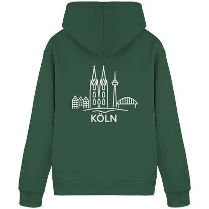 Köln Skyline (großer Druck auf dem Rücken) - Organic Basic Hoodie