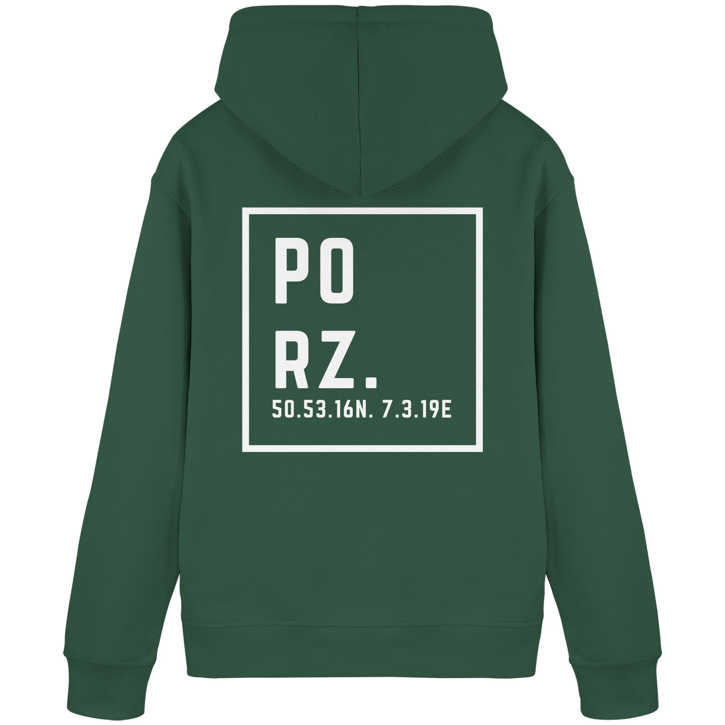 Porz Koordinaten (großer Druck Rücken)  Organic Basic Hoodie