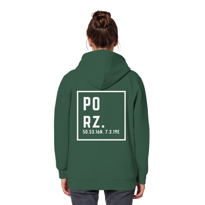 Porz Koordinaten (großer Druck Rücken)  Organic Basic Hoodie