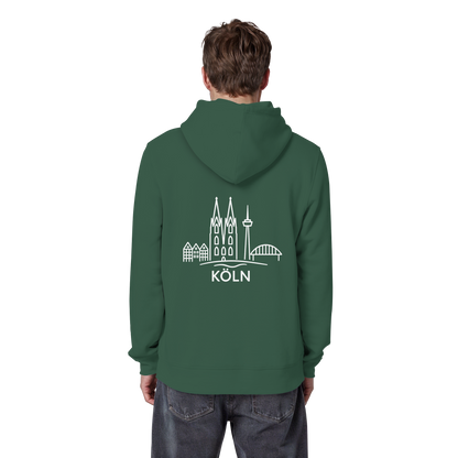 Köln Skyline (großer Druck auf dem Rücken) - Organic Basic Hoodie