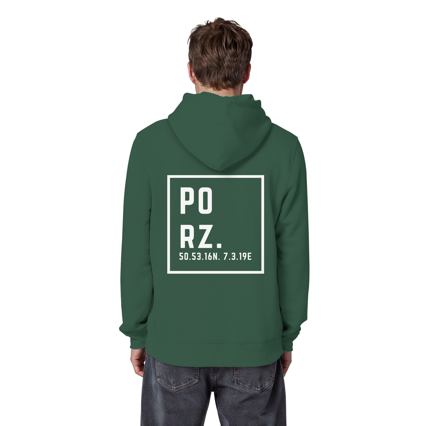 Porz Koordinaten (großer Druck Rücken)  Organic Basic Hoodie