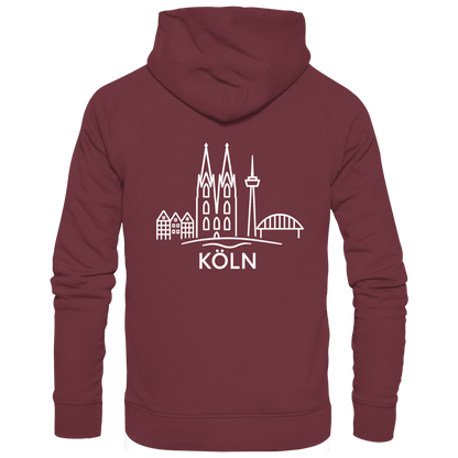 Köln Skyline (großer Druck auf dem Rücken) - Organic Basic Hoodie