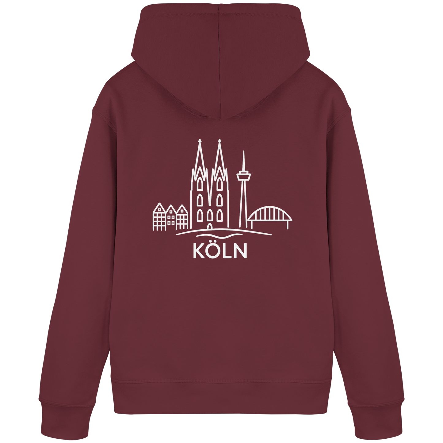 Köln Skyline (großer Druck auf dem Rücken) - Organic Basic Hoodie