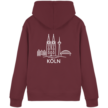 Köln Skyline (großer Druck auf dem Rücken) - Organic Basic Hoodie