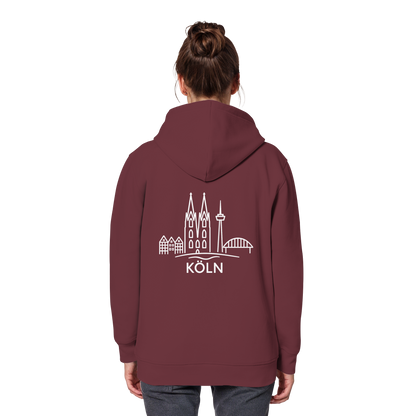 Köln Skyline (großer Druck auf dem Rücken) - Organic Basic Hoodie