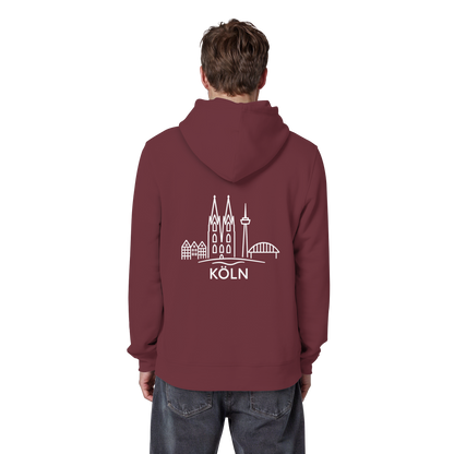 Köln Skyline (großer Druck auf dem Rücken) - Organic Basic Hoodie