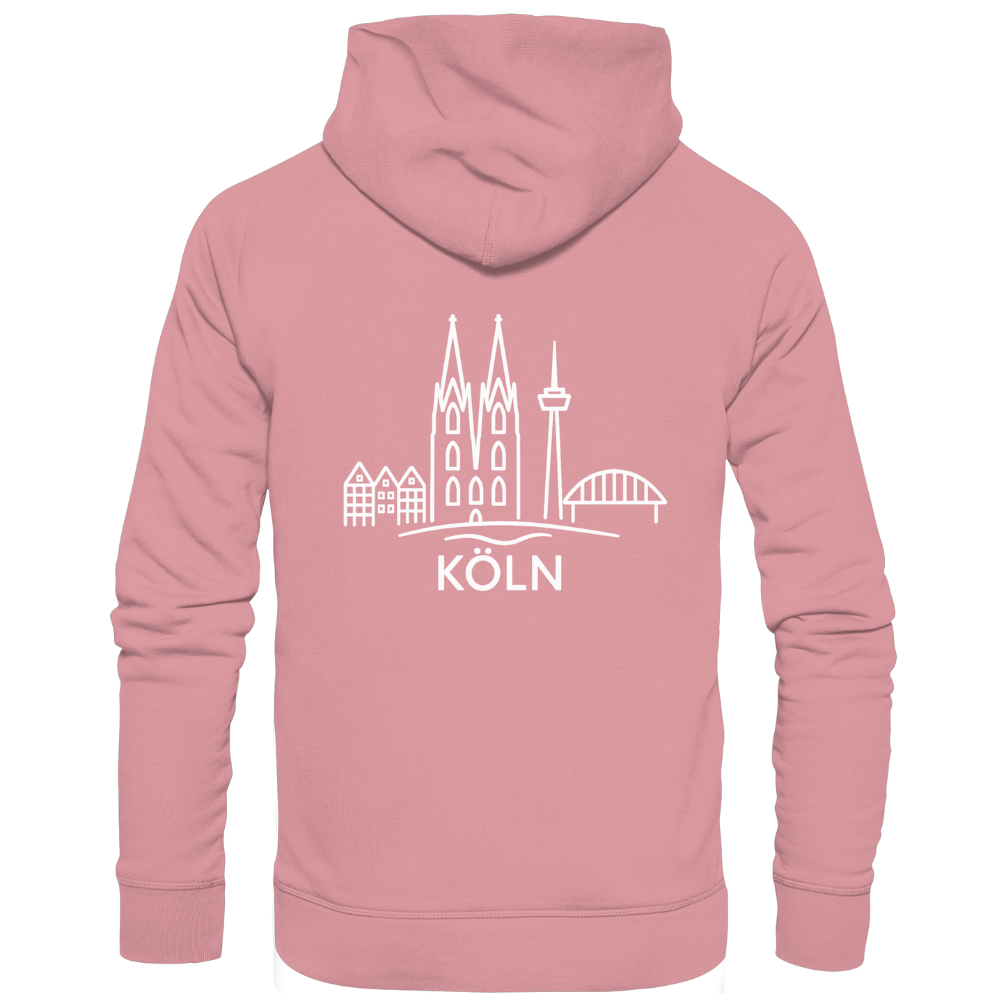 Köln Skyline (großer Druck auf dem Rücken) - Organic Basic Hoodie