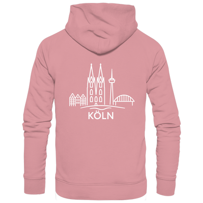 Köln Skyline (großer Druck auf dem Rücken) - Organic Basic Hoodie
