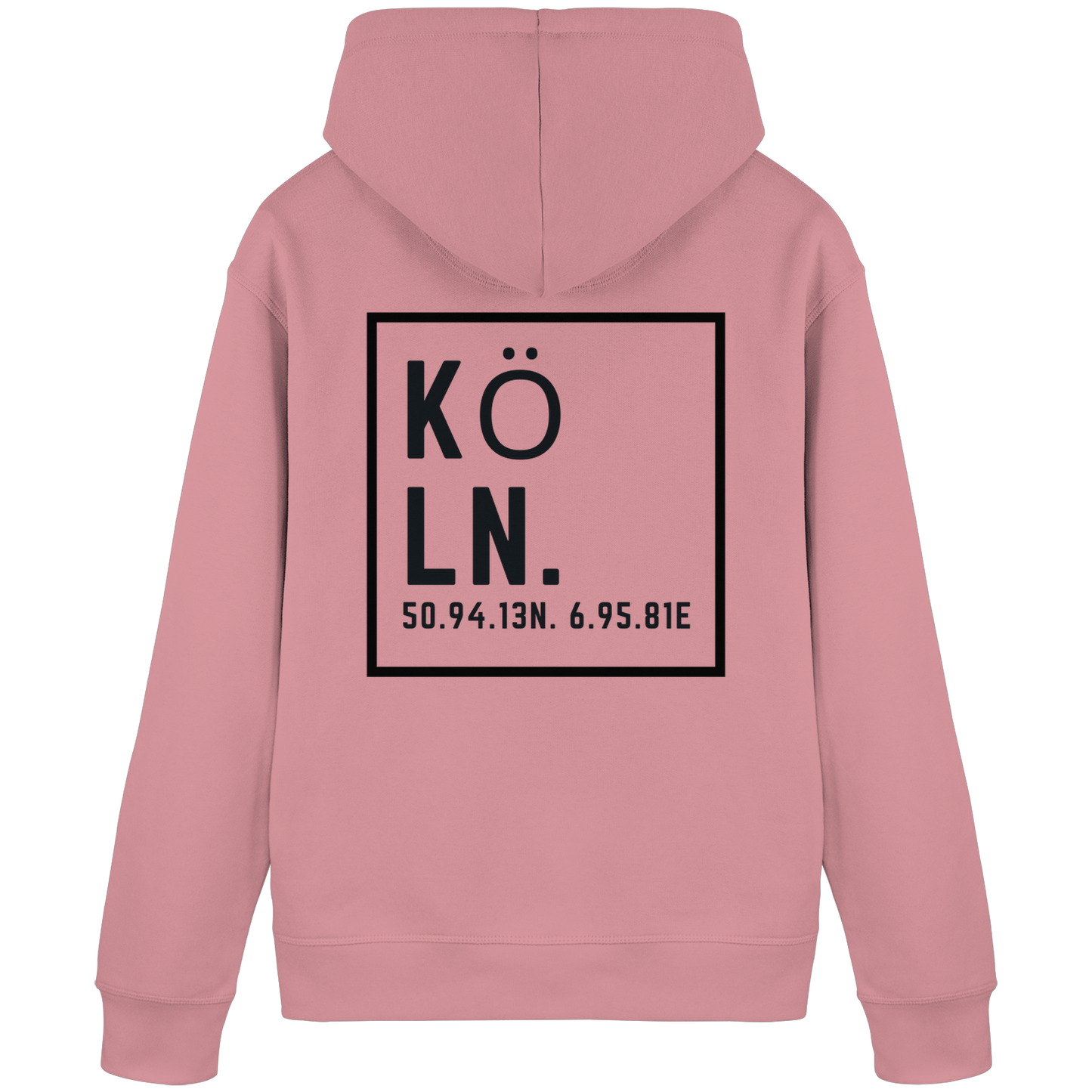 Köln Koordinaten (großer Druck auf dem Rücken) - Organic Basic Hoodie