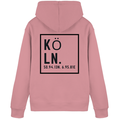 Köln Koordinaten (großer Druck auf dem Rücken) - Organic Basic Hoodie