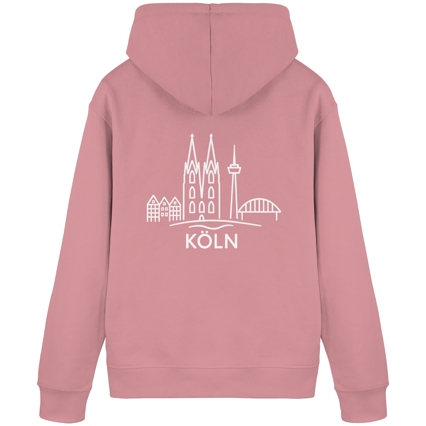 Köln Skyline (großer Druck auf dem Rücken) - Organic Basic Hoodie