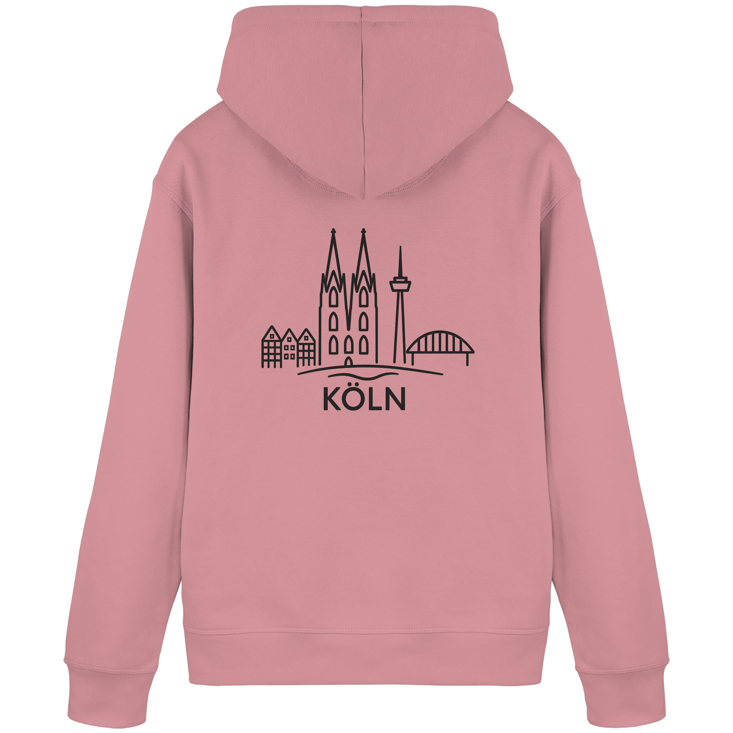 Köln Skyline (großer Druck auf dem Rücken) - Organic Basic Hoodie