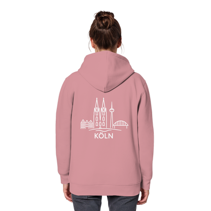 Köln Skyline (großer Druck auf dem Rücken) - Organic Basic Hoodie