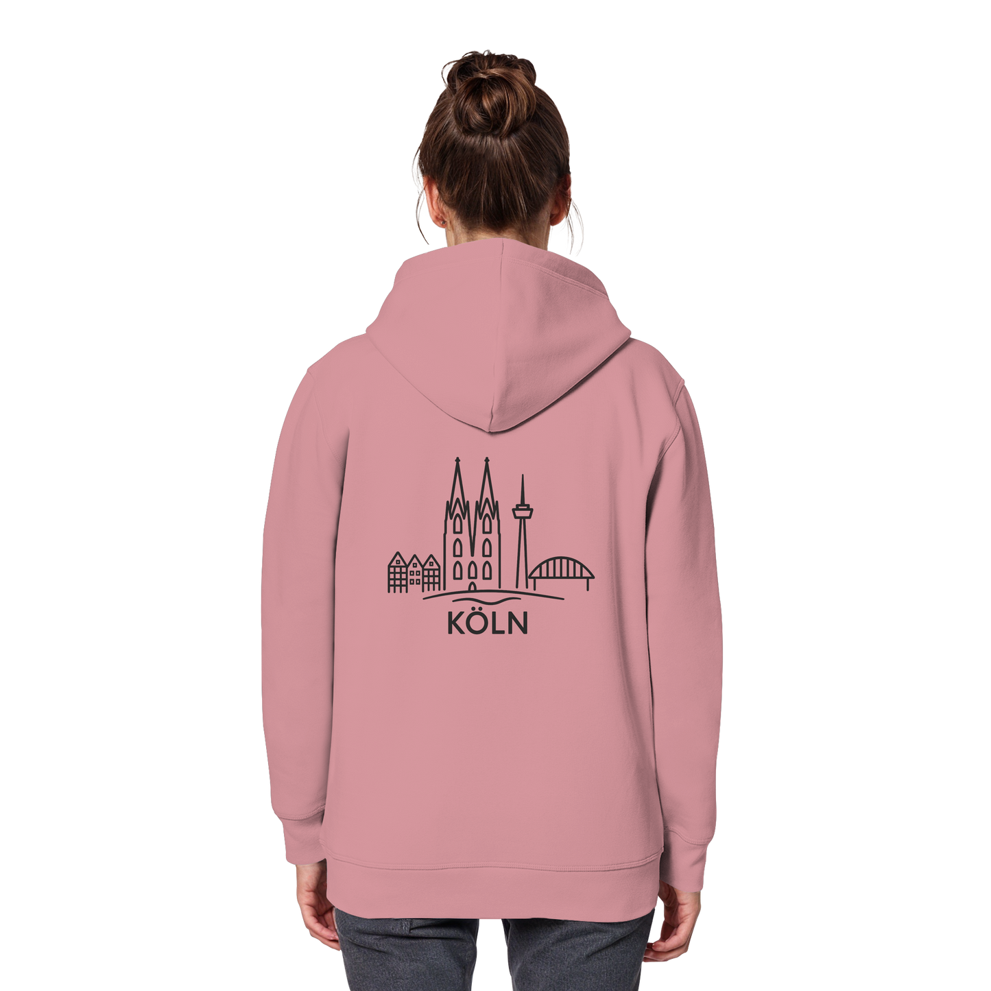 Köln Skyline (großer Druck auf dem Rücken) - Organic Basic Hoodie