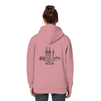 Köln Skyline (großer Druck auf dem Rücken) - Organic Basic Hoodie