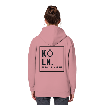 Köln Koordinaten (großer Druck auf dem Rücken) - Organic Basic Hoodie