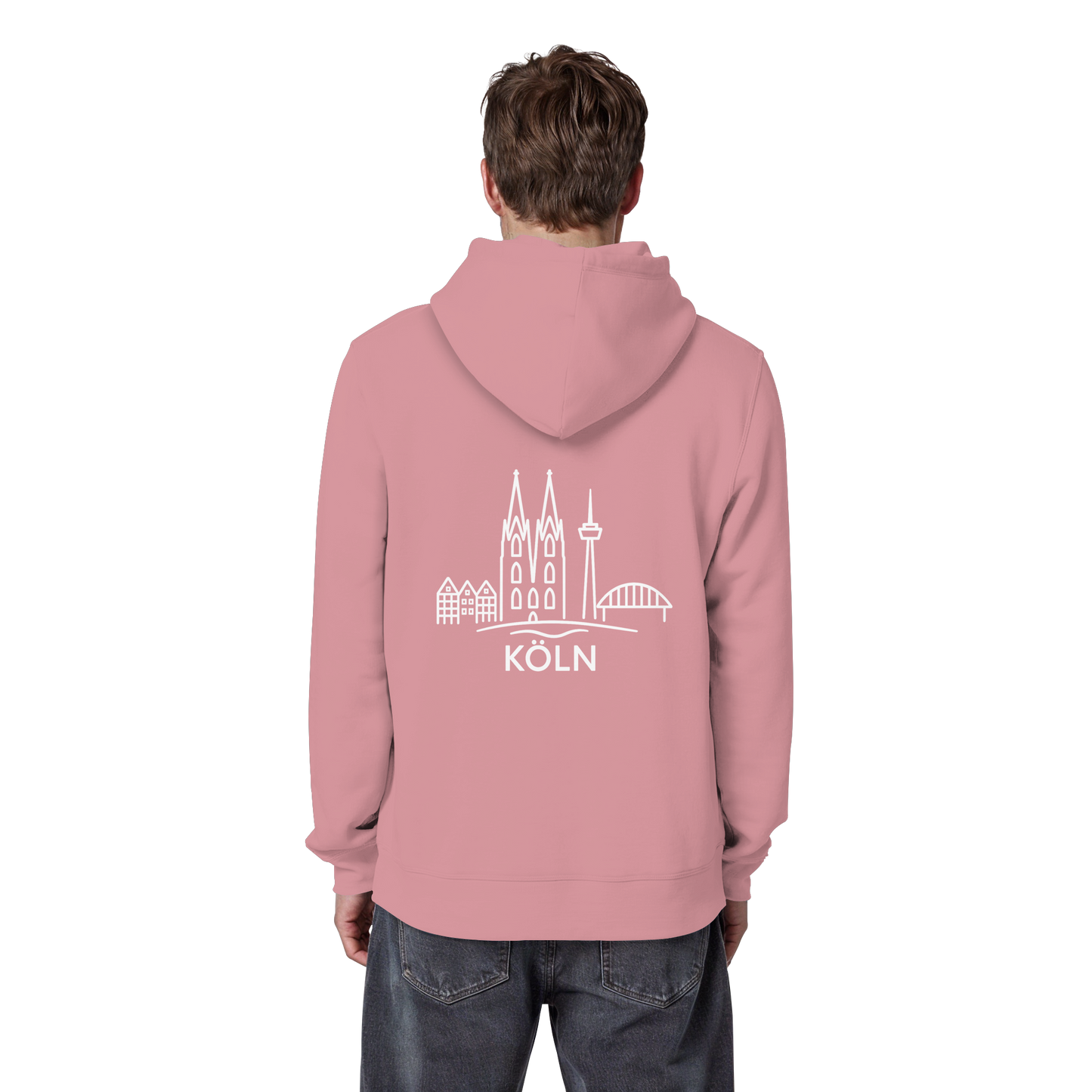 Köln Skyline (großer Druck auf dem Rücken) - Organic Basic Hoodie