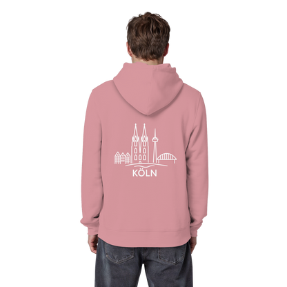 Köln Skyline (großer Druck auf dem Rücken) - Organic Basic Hoodie