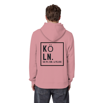 Köln Koordinaten (großer Druck auf dem Rücken) - Organic Basic Hoodie
