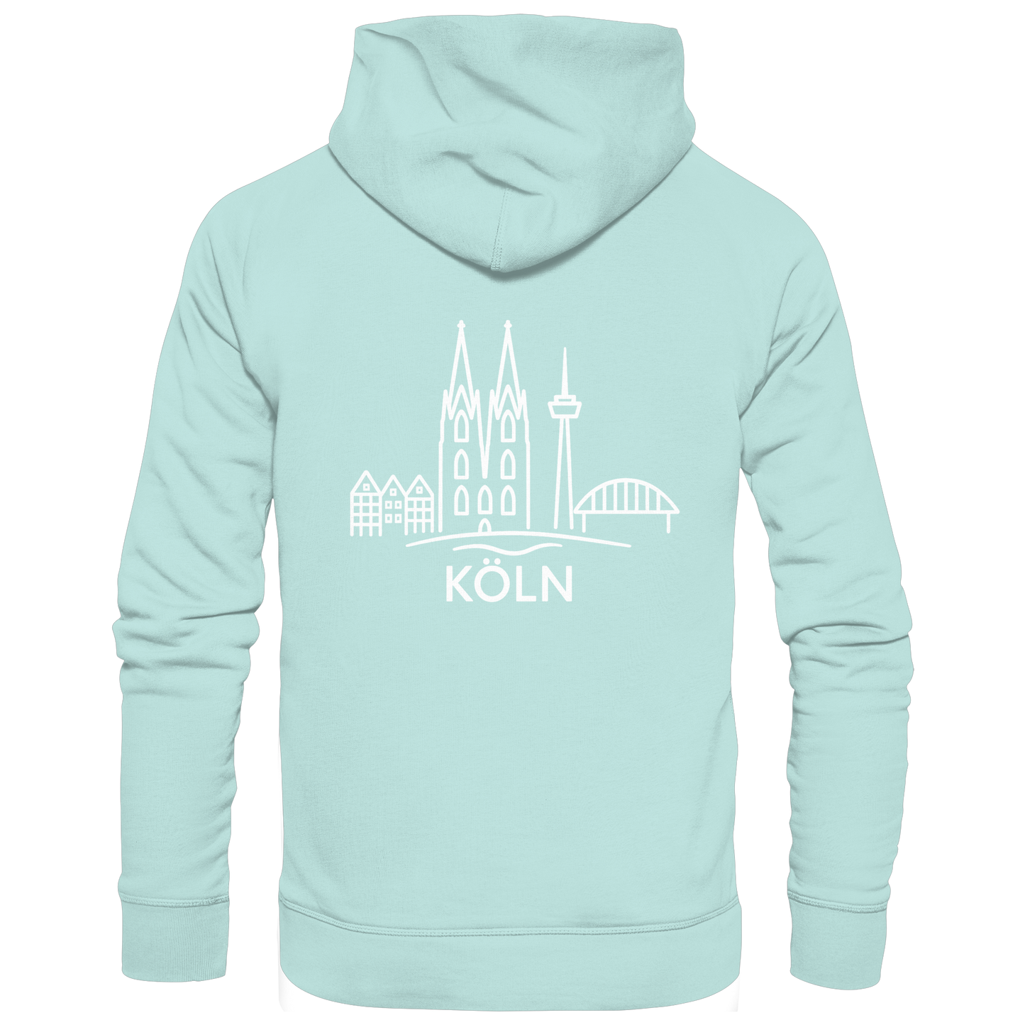 Köln Skyline (großer Druck auf dem Rücken) - Organic Basic Hoodie