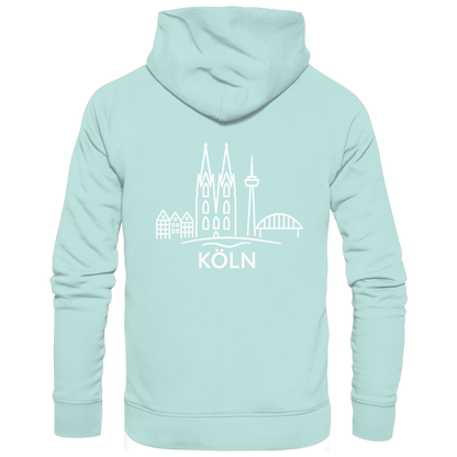Köln Skyline (großer Druck auf dem Rücken) - Organic Basic Hoodie