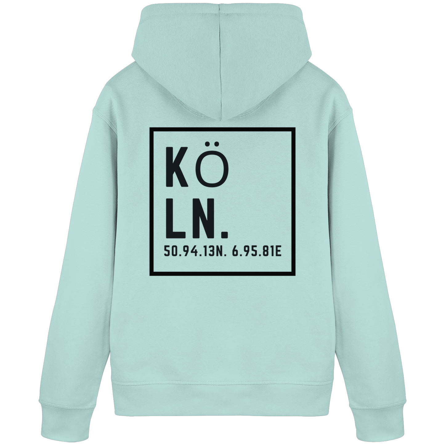 Köln Koordinaten (großer Druck auf dem Rücken) - Organic Basic Hoodie