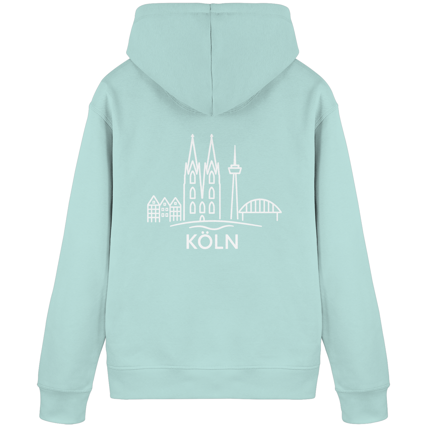 Köln Skyline (großer Druck auf dem Rücken) - Organic Basic Hoodie