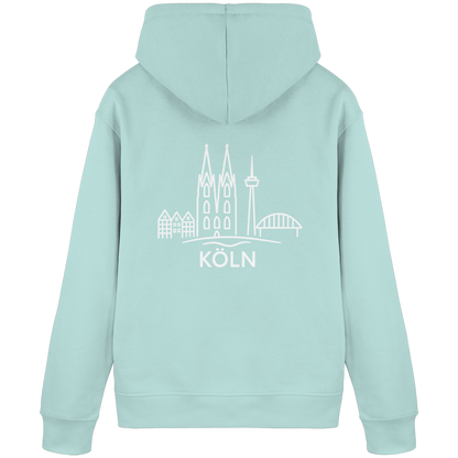 Köln Skyline (großer Druck auf dem Rücken) - Organic Basic Hoodie