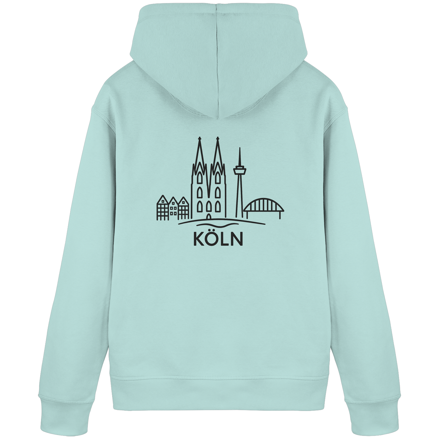 Köln Skyline (großer Druck auf dem Rücken) - Organic Basic Hoodie