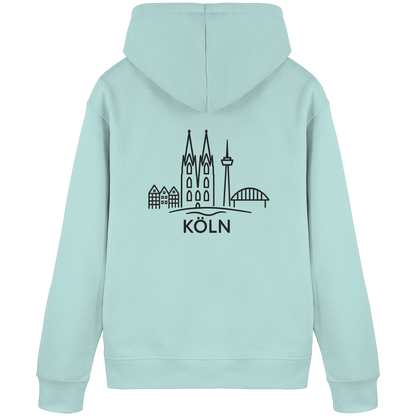 Köln Skyline (großer Druck auf dem Rücken) - Organic Basic Hoodie