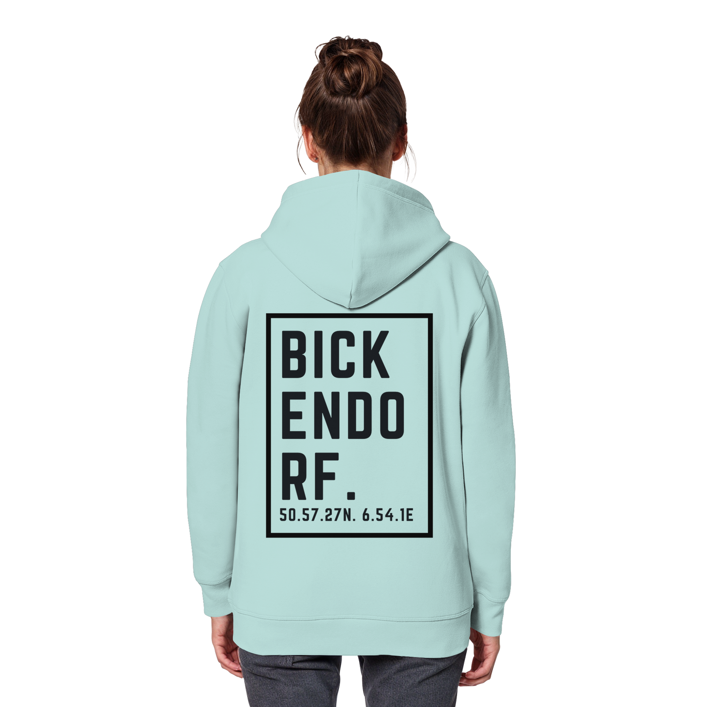 Bickendorf Koordinaten (großer Druck auf dem Rücken) - Organic Basic Hoodie