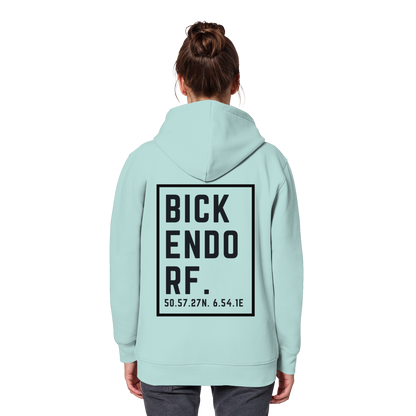 Bickendorf Koordinaten (großer Druck auf dem Rücken) - Organic Basic Hoodie