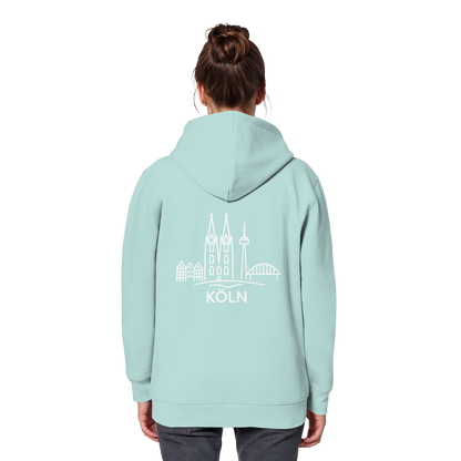 Köln Skyline (großer Druck auf dem Rücken) - Organic Basic Hoodie