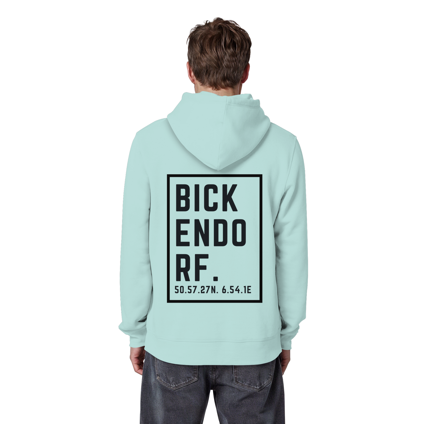 Bickendorf Koordinaten (großer Druck auf dem Rücken) - Organic Basic Hoodie