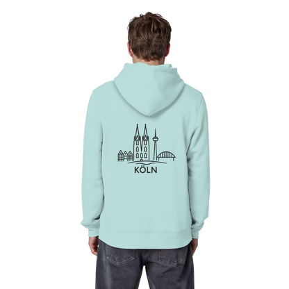 Köln Skyline (großer Druck auf dem Rücken) - Organic Basic Hoodie