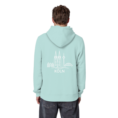 Köln Skyline (großer Druck auf dem Rücken) - Organic Basic Hoodie