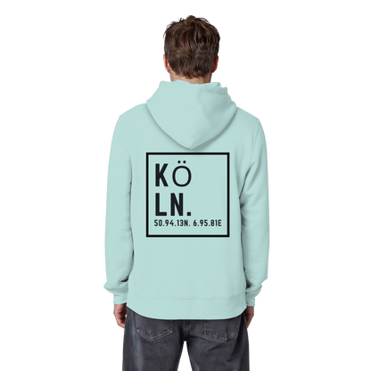 Köln Koordinaten (großer Druck auf dem Rücken) - Organic Basic Hoodie