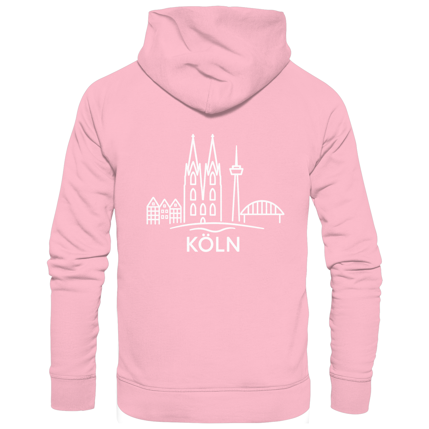 Köln Skyline (großer Druck auf dem Rücken) - Organic Basic Hoodie